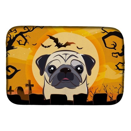 Carolines Treasures Halloween Fawn Pug Dish Drying Mat BB1820DDM